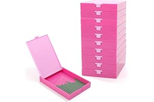 CATEARED Trabricks, 2-in-1 Stackable Diamond Art Trays with Lids, Diamond Art Storage Box, Diamond Painting Trays for Confetti Painting, Box Package (Dark Pink, Large)