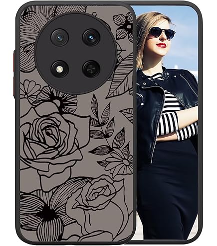 Copertura Portafoglio Con Fiore Per Huawei Nova Lite Plus – Custodia In Pelle Artificiale Con Supporto, Slot Carte E Chiusura Magnetica (Fiore Nero) - 4