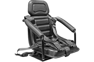 KLARA SEATS Kindersitz Traktorsitz Schleppersitz Traktorkindersitz starr ungefedert mit Montageplatte PVC Schwarz KS 44/KID5P mit gepolsterten festen Armlehnen beidseitig