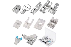 KATOOM Nähfuß 11er Nähfußset Nähfüsse Zubehör Overlockfuß Rollenfuß Applikationsfuß für Nähmaschinen W6 Brother Singer Janome AEG Carina Elna Toyota Medion