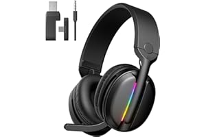 MANKIW Bezprzewodowe Słuchawki Nauszne Stereo HiFi z Mikrofonem Eliminującym Hałas, Słuchawki Gamingowe Bluetooth 5.4 z Niskim Opóźnieniem, Łączność w Trzech Trybach, 40 Godzin Odtwarzania