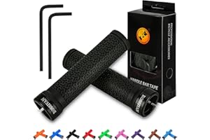 Rossivan Professional Bike Handlebar Grips,Mountain Bike Grips with Soft and Comfortable Anti-slip Rubber,Single Lock-on MTB Grips,for BMX,Scooter,Folding,Commuter Bicycle