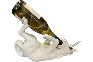 G&H Decor - Adorable 38cm Unicorn Wine Bottle Holder Caddy - Funny Horse Guzzler Sculpture with Amazing Detail - Decorative Kitchen Countertop or Tabletop Statue Ornament - Hand Painted Decanter Gift