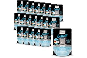 MjAMjAM - Boisson délicieuse pour Les Chats - Cocktails – Filet de Saumon effiloché, Paquet de 20 (20x40), sans céréales