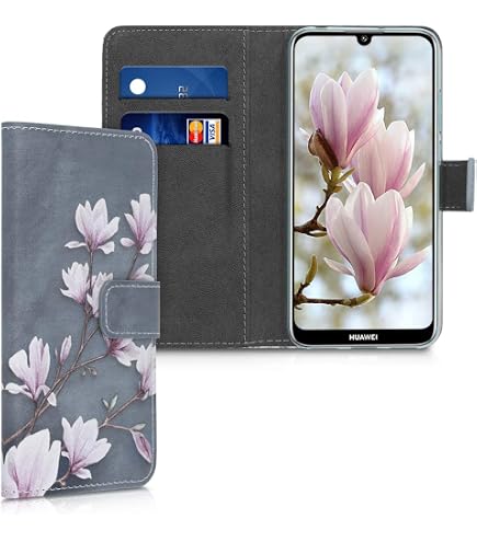 Betterfon Custodia In Pelle PU Per Wiko View 5 / View 5 Plus – Motivo Floreale Blu, Portafoglio Con 3 Slot Carte E Supporto
