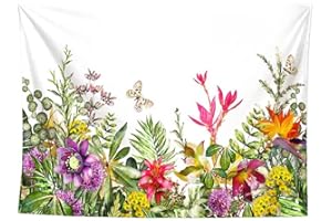 izielad Tapisserie Fleurs Florales Décor À La Maison Tenture Murale pour Salon Chambre Dortoir 150X200CM 59X78.7IN