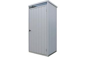 Duramax Palladium High Store Locker Single Door with Front Skylight, Multi-Purpose Garden Storage Cabinet, Outdoor Tall Cupboard, Adjustable Shelf Kit Included, Silver