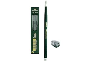 ‎FABER-CASTELL Faber-Castell 139412 - Fallminenstift TK 9400, Minenstärke: 2 mm, Härtegrad: 2H, Schaftfarbe: grün (Stift + Spitzer + 10 Minen)