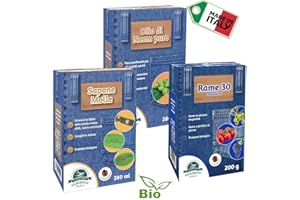 AGRIBIOS Kit Completo Fumaggine Funghicida Agrumi con Sapone Molle, Olio di Neem e Rame 30| Soluzione Completa| 100% Biologico (Kit Melata Completo)