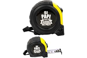 ERNESTINE - Mètre ruban Papi - cadeau fête des grands pères et fête des pères - cadeau papy accessoire homme - mètre pliant personnalisable famille - cadeau papi homme anniversaire Noël naissance