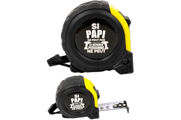 ERNESTINE - Mètre ruban Papi - cadeau fête des grands pères et fête des pères - cadeau papy accessoire homme - mètre pliant personnalisable famille - cadeau papi homme anniversaire Noël naissance