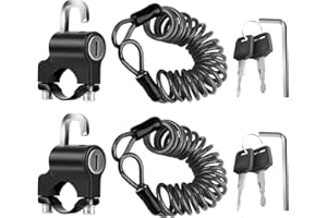 Universal Motorrad Helmschloss Helm Sicherheitsschloss: YIDM Helmschloss Motorradschloss mit 2 Schlüssel Universal Motorrad Helmschloss Motorrad Helm für 22-28mm Lenkerschlauch (Schwarz)