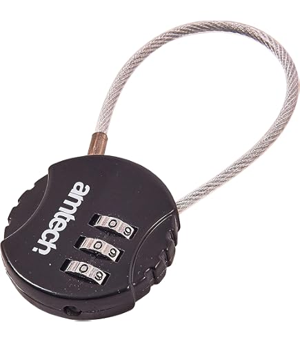 Lizbin 3-Digit Combination Padlock – 2-Pack Waterproof Wire Rope Lock For Gym, Fence, Toolbox, Luggage & More (Black, Resettable)