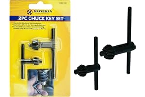 LA-ACHU Marksman 2 x Chuck Key Set Drill Machine Accessories Lathes Pillars Professional Power Hand Tools Home Garage DIY Construction Office UK Free P&P