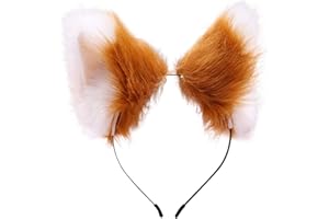 Fxaelian Cosplay Animal Fox Cat Dog Ears Headband Hairband with Bows Bells