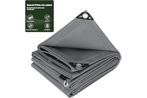 Laneetal Lona Impermeable Exterior 3x4m 500 g/m² Lona de Protección Toldo Reforzado PVC con Ojales, Duradera Resistente a Desgarros para Protección Terrazas Muebles Jardín Coche，Gris Oscuro