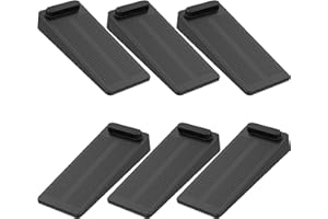 MERCURYAL Topes Para Puertas - Cuña Puerta de Goma Antideslizante para la Protección de Pared y Muebles - Door Stopper - Tope de Puerta - Sujetapuertas - Cuña Puertas Suelo (6 Unidades, Negro)