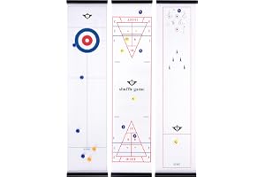 Engelhart - 340505: 3-i-1 spelbox: Curling, Shuffleboard, Bowling, storlek 120 x 28 cm