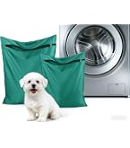 Sac à Linge Jumbo Avec Filtres Pour Poils Animaux - 70x80cm Bleu Fermeture YKK
