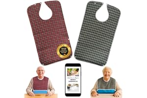 Tirimbeles® SUPER PACK Baberos Adultos | Babero Adulto Impermeable y Reutilizable | Baberos Ajustables Corchetes y Recogemigas | Protege Ropa | Fácil de Lavar