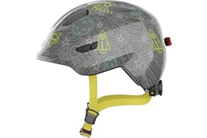 ABUS Kinderhelm Smiley 3.0 LED - Fahrradhelm mit Licht - tiefe Passform & Platz für Einen Zopf - für Mädchen und Jungs