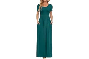 AUSELILY Womens Maxi Dress Summer Casual Long Dresses for Laydies with Pockets