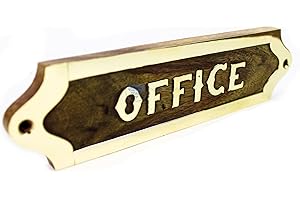 Nagina International Hand Crafted Wooden Designation & Title Name Plate | Nautical Wood Plaque & Door Sign | Captain's Maritime Nursery Home Wall Decor (Office)