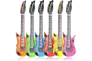 JOFONY 6 STÜCKE Luftgitarren,Bunte Gitarre Deko Aufblasbare Instrumente Spielzeug Rock Star Spielzeug Set für Geburtstagsfeier Musik Party Pool Party Dekoration