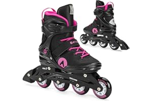 ATTABO Patines en Línea Cyclone Fitness Hombre|Mujer Talla 36-46 EU Ruedas ABEC-7 Bota Semirrígida PU 82A Freno TPR Comodidad Estabilidad Ajuste 3 Etapas Materiales Duraderos Color Azul|Rosa