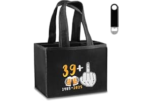 Belillpipi Männerhandtasche Bier Flaschentasche mit Stickmuster, Geburtstagsgeschenke für Männer Vater Freund Kollegin Sohn, Flaschenträger 6 flaschen mit Flaschenöffner