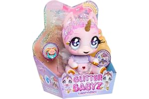 MGA ENTERTAINMENT MGA'S Glitter Babyz Lalka Jednorożec - JEWELS DAYDREAMER - Magiczna Zmiana Koloru, Lawendowe Brokatowe Włosy, Strój “Magic", Pieluszka, Butelka z Szamponem i Smoczek - Dla Dzieci w Wieku 3+