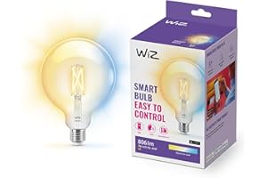 WiZ - Bombilla LED Inteligente Wi-Fi, tipo globo G125 6,7w (Eq. 60W) E27, Luz Blanca Cálida a Fria Regulable, con tecnología SpaceSense y compatible con Alexa y Google Home