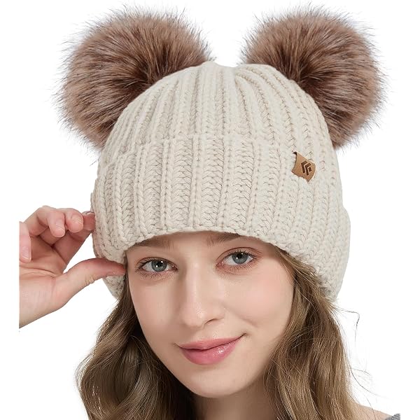 Winterbeanie Mit Vliesfutter Und Bommel - Super Weich & Wärmend Für Damen