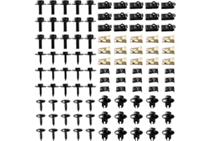 VooGenzek 105 Pièces Kit de Clip à Vis et Écrou, Vis de Carrosserie pour Ailes de Voitures, Garde-Boue Boulons de Agrafes Carrosserie, pour Pare-Chocs et Garniture de Porte