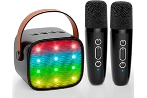 SINGINGMATE Karaoke Machine 2 Microphones for Adults: Portable Bluetooth Karaoke Speaker with Wireless Microphone - Mini Karaoke Machine Set - Pa System - for TV, Phone, Party, Home, Outdoor, Gift, Kid, Girl, Boy