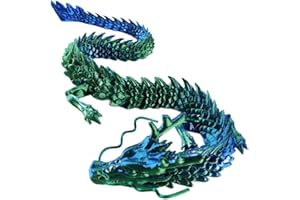 axbeeax 3D Printed Dragon, 45cm Chinese Dragon Decoration, Adjustable Joint Dragon Model, Used for Decoration of Offices, Cars, and Fish Tanks