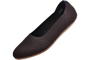 Puxowe Damen Ballerina Runde Zehe Stricken Flache Schuhe Komfort Niedriger Keil Slip On Walking Kleid Schuhe für Frauen Weich