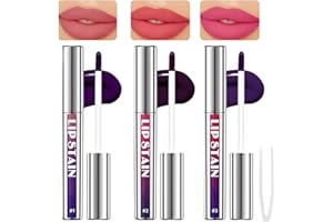ROINAID 3 Stücke Lip Stain Peel Off 3 Farben Lip Tattoo Peel off Peel off Wasserbeständige Lipstick Wasserdichter und Antihaftbeschichteter Becher Geeignet für Das Lippen-Make-Up von Mädchen
