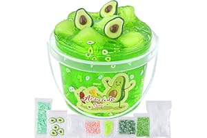 LAWOHO Slime Clear, Cubetto di Gelatina di Avocado Verde da 300ml, Melma Croccante Scintillante, Bomboniera per Bambini, Compleanno Pasqua Natale Regalo di Capodanno per Ragazze e Ragazzi dai 6 7 8 9 10,817
