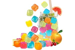 KEELYY 60x Eiswürfel Wiederverwendbar, Eiswürfel Kunststoff Bpa Frei, Party-Eiswürfel zum Kühlen von Getränken, Ice Cube Reusable, Mehrfarbig