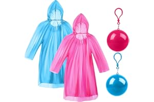 VERGISSMEINNICHT 2 Pieces Adult Raincoats Disposable Raincoat Ball Easy Carry Keyring Ball Raincoat Emergency Raincoats Poncho Rainwear for Hiking Camping Travel Outdoor