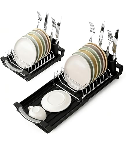 Simplywire Scolapiatti Rotondo: Rastrelliera Compatta In Acciaio Per Lavelli Circolari, Design Salvaspazio - 2