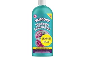 Vamoosh Plughole Unblocker, Drain Unblocker Bathroom - Dissolves Hair, Bleach-Free Bathroom Sink Unclogger, Septic Tank Safe, Fast Acting, Safe & Powerful - 2 Doses (600ml)