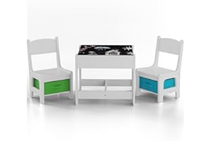 Baby Vivo Set Table d'activités pour Enfants avec 2 Chaises Ensemble Enfant Mobilier Meuble Filles et Garçons en Bois - Max