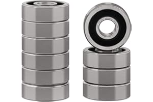 XIKE 604-2RS Sealed Ball Bearings 4x12x4mm Chrome Steel｜Pre-Lubricated｜Double Rubber Seal｜604RS Miniature Deep Groove Ball Bearing, Pack of 10.