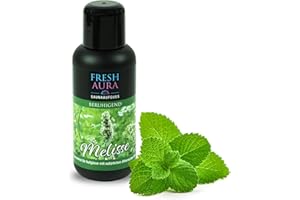 ‎FRESH AURA FRESH AURA Saunaaufguss – Sauna Aufgussmittel mit Melisse und natürlichen ätherischen Ölen – Sehr ergiebiger und langanhaltender Saunaduft – beruhigend entspannend | Made in Germany (100ml)