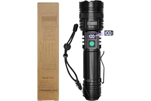 WEDETIAN Torcia LED Ricaricabile, 30000 Lumens Torcia LED Potente Professionale, 5 modalità Mini Torcia Tattica Militare, IP6
