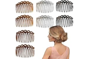 OKMINI 8pcs Hair Combs Slides for Women,French Side Combs Hair Accessories,Plastic Twist Decorative Comb,Retro Hair Side Combs,Hair Slides for Women with Fine Hair,Colorful Decorative Comb for Bridal Wedding
