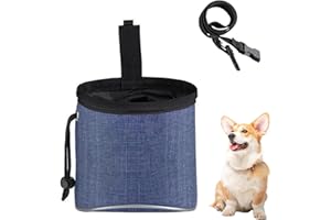 JIMKLPY Jimkply Sacoche à Friandises pour Chiens, Sac à Nourriture en Tissu Oxford pour Entraînement de Chiens, Sac à Friandises pour Animaux de Compagnie Universel pour Chats et Chiens (Bleu)