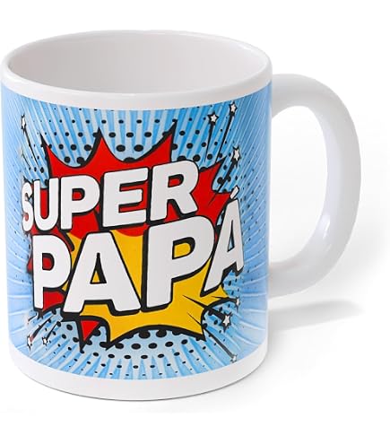 Tazza Per Il Papà Con Frase 'Io Amo Il Mio Super Papà' – Regalo Simpatico Per La Festa Del Papà, Compleanno O Natale, 350 Ml